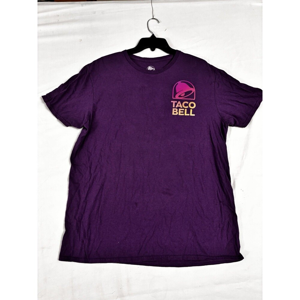 Taco Bell Purple Gradient Logo Graphic T-Shirt Adult Large Fast Food Tee